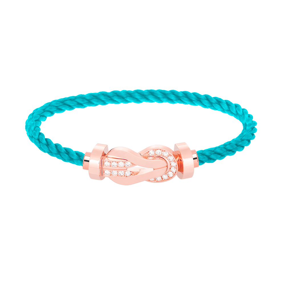 TimiCHANCE LARGE 8 FIGURE BUCKLE HALF DIAMOND BRACELET ROSE GOLD