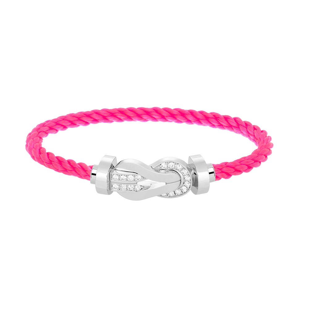 TimiCHANCE LARGE 8 FIGURE BUCKLE HALF DIAMOND BRACELET SILVER