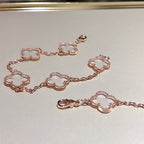 [Timi]New CLOVER 5 MOTIF ROCK CRYSTAL BRACELET