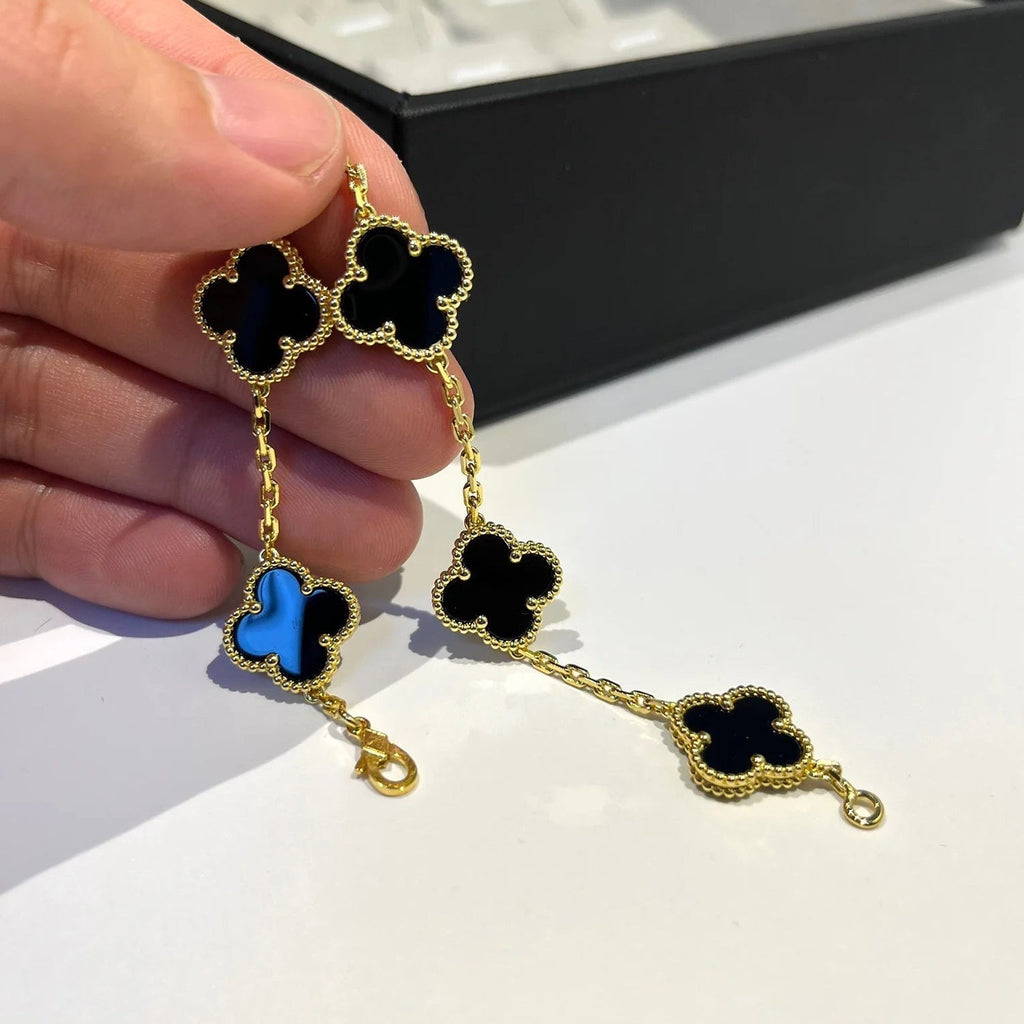[Timi]New  CLOVER 5 MOTIF ONYXS BRACELET COLLECTION