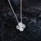 TimiCLOVER  15MM DIAMOND LASER NECKLACE SILVER