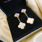 TimiCLOVER 2 MOTIF WHITE MOP EARRINGS