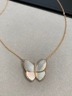 TimiBUTTERFLY GOLD MOP DIAMOND NECKLACE