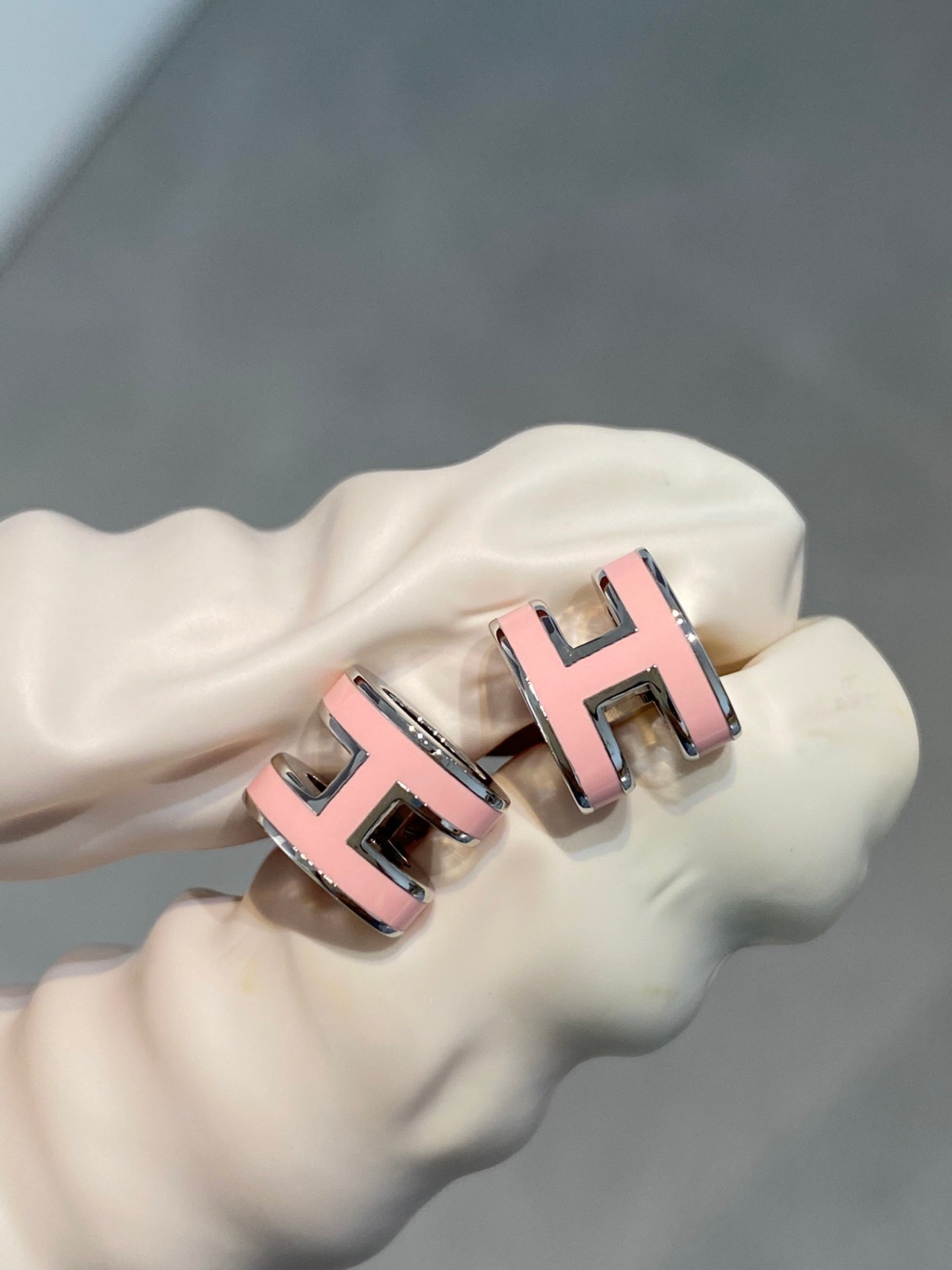 TimiMINI POP H SILVER EARRINGS PINK