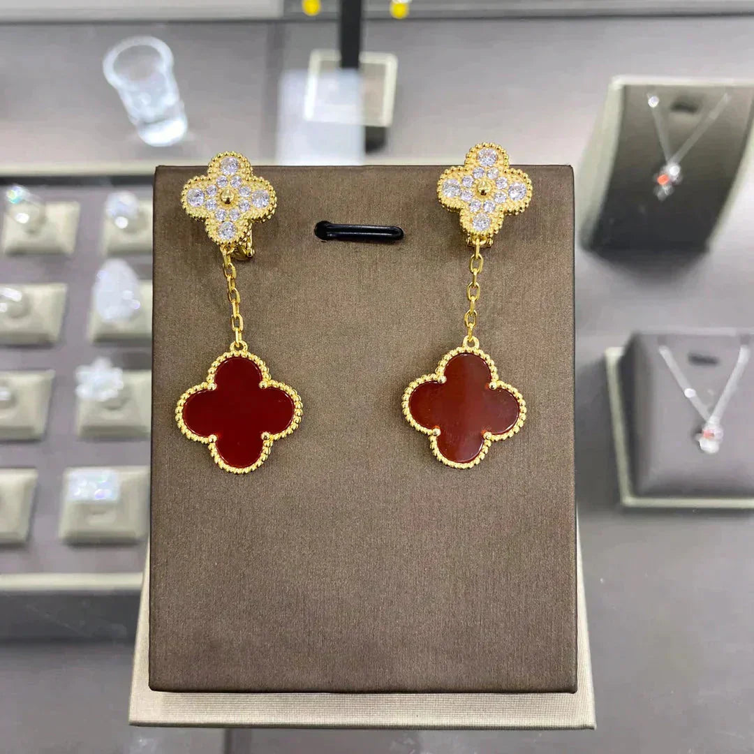 TimiCLOVER  2 MOTIFS  DIAMOND  EARRINGS (MULTIPLE CHOICESç´