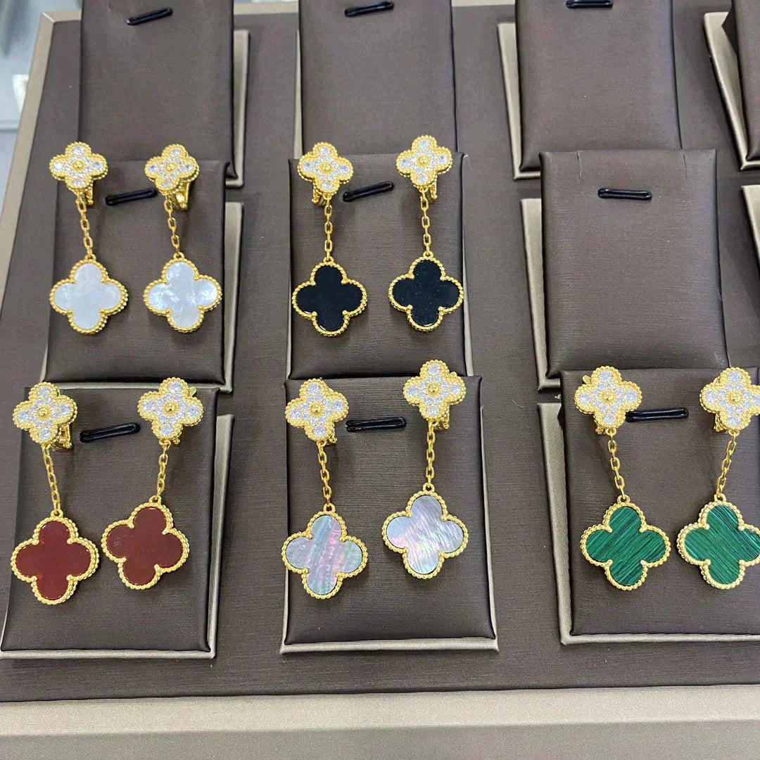 TimiCLOVER  2 MOTIFS  DIAMOND  EARRINGS (MULTIPLE CHOICESç´