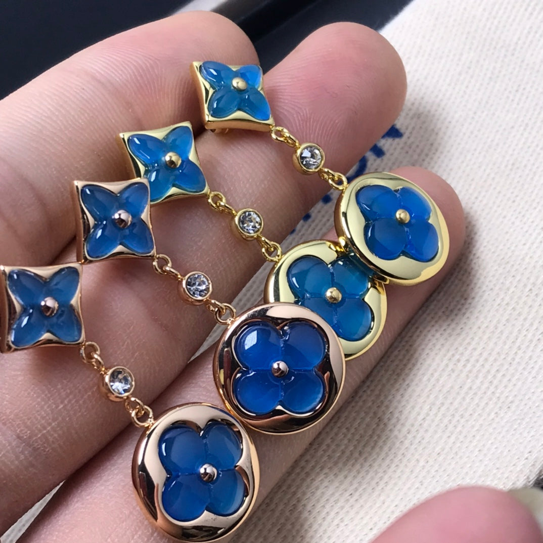 TimiSTAR AND SUN AGATE DIAMOND EARRINGS