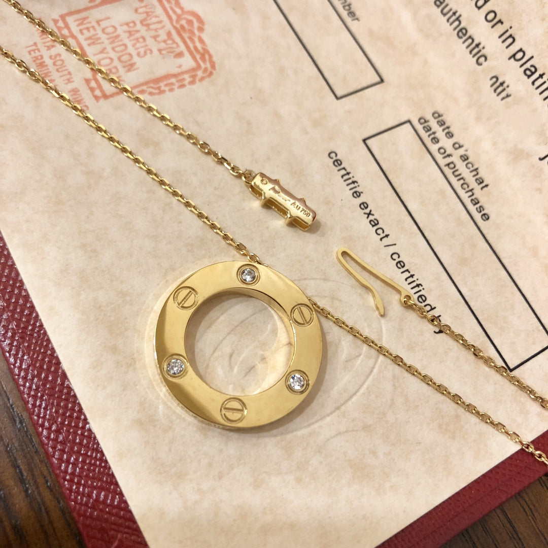 TimiLOVE NECKLACE 16MM 3 DIAMONDS