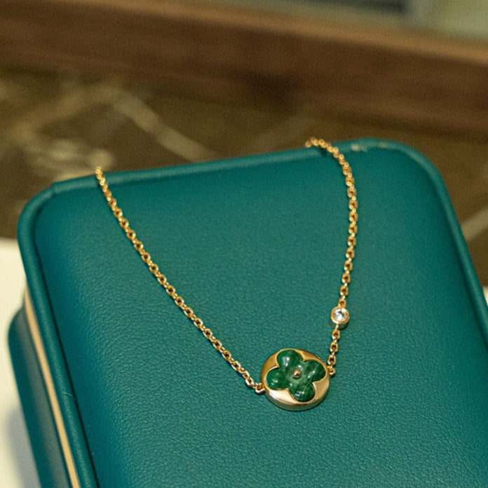 TimiSUN MALACHITE 1 DIAMOND PINK GOLD BRACELET
