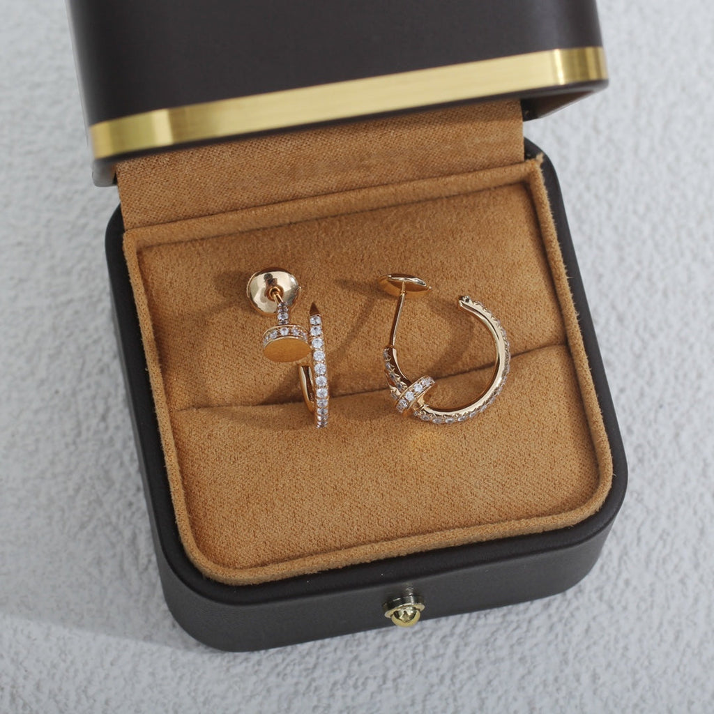 TimiJUSTE EARRINGS 12.75MM PINK GOLD DIAMOND