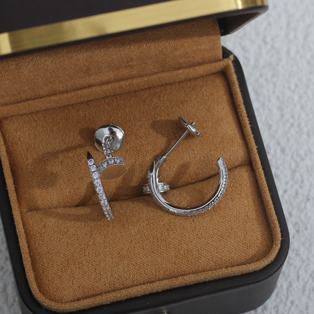TimiJUSTE EARRINGS 12.75MM SILVER DIAMOND