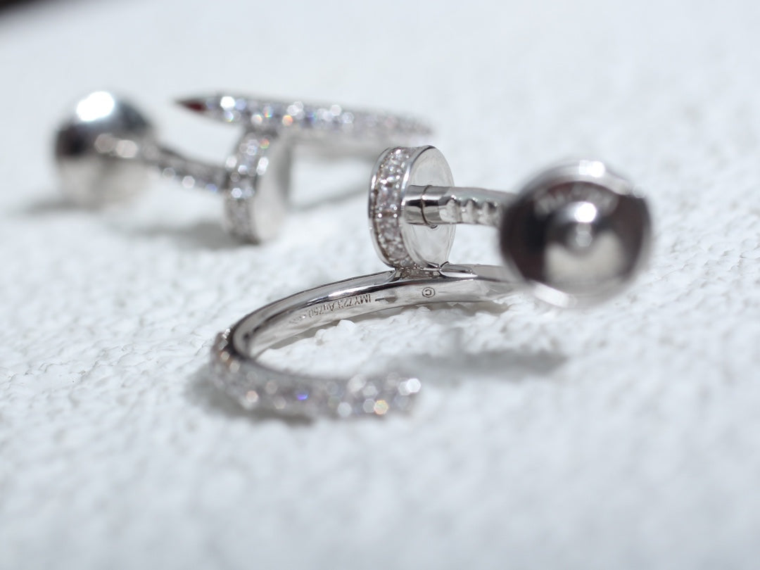 TimiJUSTE EARRINGS 12.75MM SILVER DIAMOND