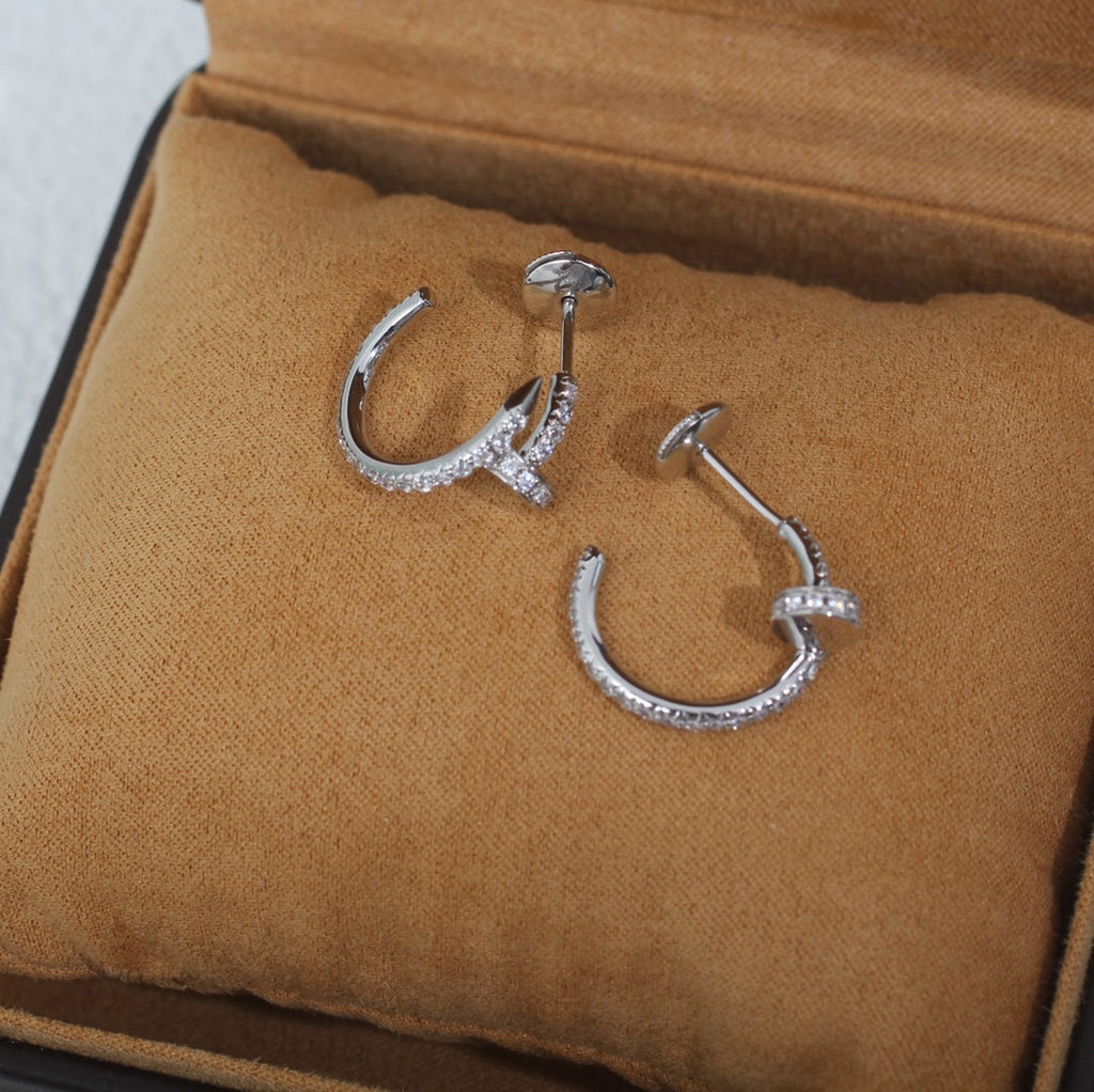TimiJUSTE EARRINGS 12.75MM SILVER DIAMOND