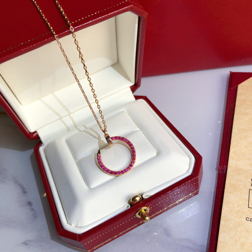 TimiJUSTE NECKLACE GOLD RED DIAMONDS