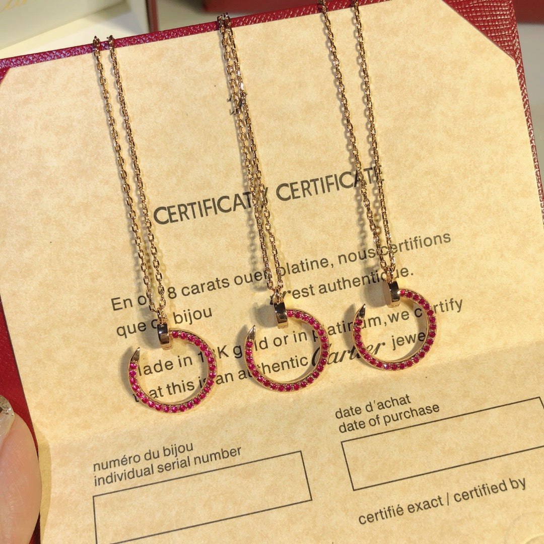 TimiJUSTE NECKLACE GOLD RED DIAMONDS