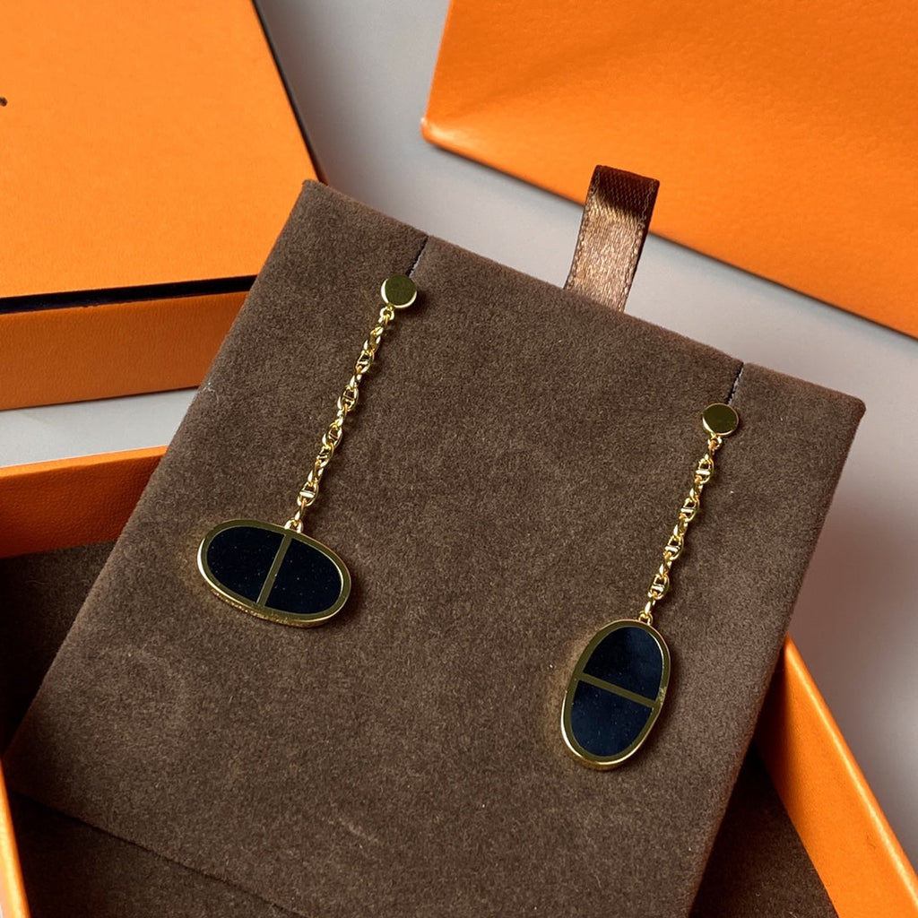TimiCHAINE VERSO BLACK CERAMIC EARRINGS