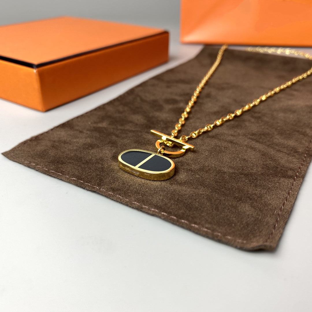 TimiCHAINE VERSO BLACK CERAMIC NECKLACE