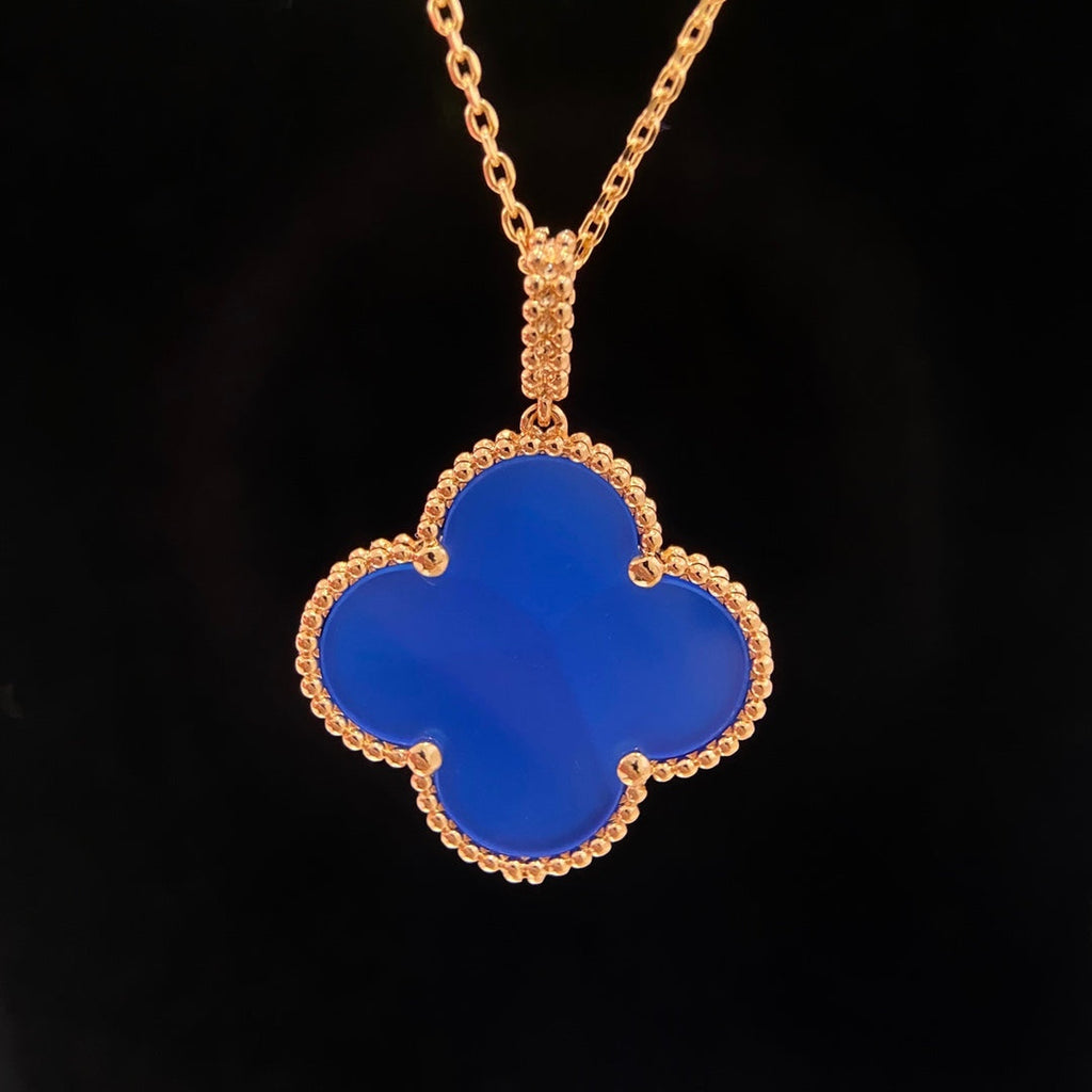 TimiCLOVER 25MM NECKLACE TURQUOISE ROSE GOLD