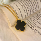 TimiCLOVER 25MM NECKLACE GOLD ONYX