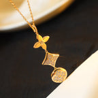 TimiSTAR AND SUN DIAMOND PINK GOLD NECKLACE