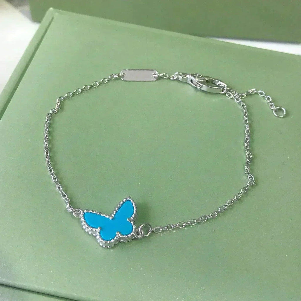¡®Timi¡¯BUTTERFLY TURQUOISE BUTTERFLY BRACELET SILVER