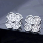 TimiCLOVER 1 MOTIFS DIAMOND STUD EARRINGS SILVER