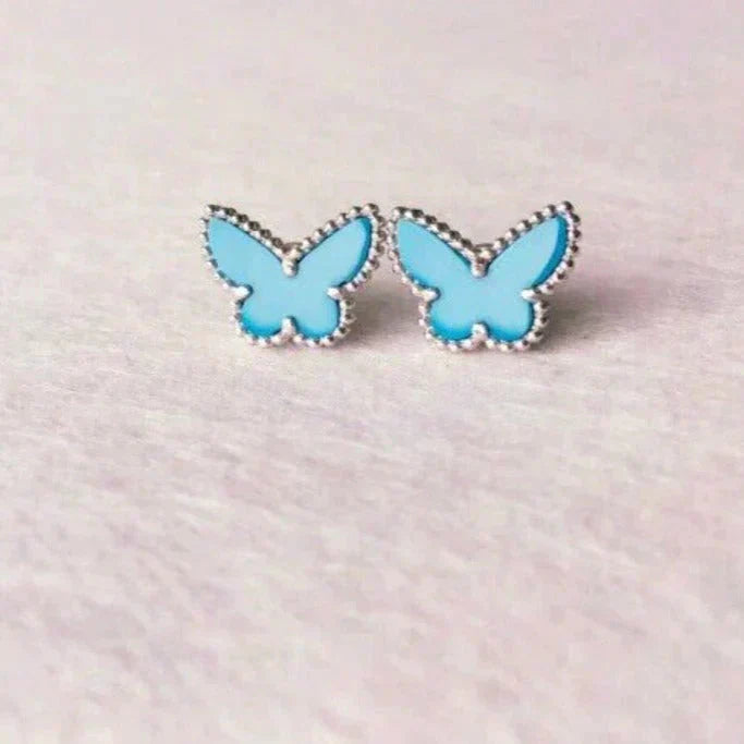 TimiBUTTERFLY TURQUOISE EARRINGS SILVER