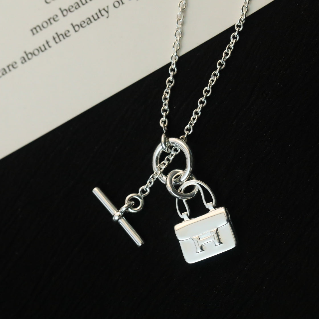 TimiPOP H PEDANT SILVER NECKLACE