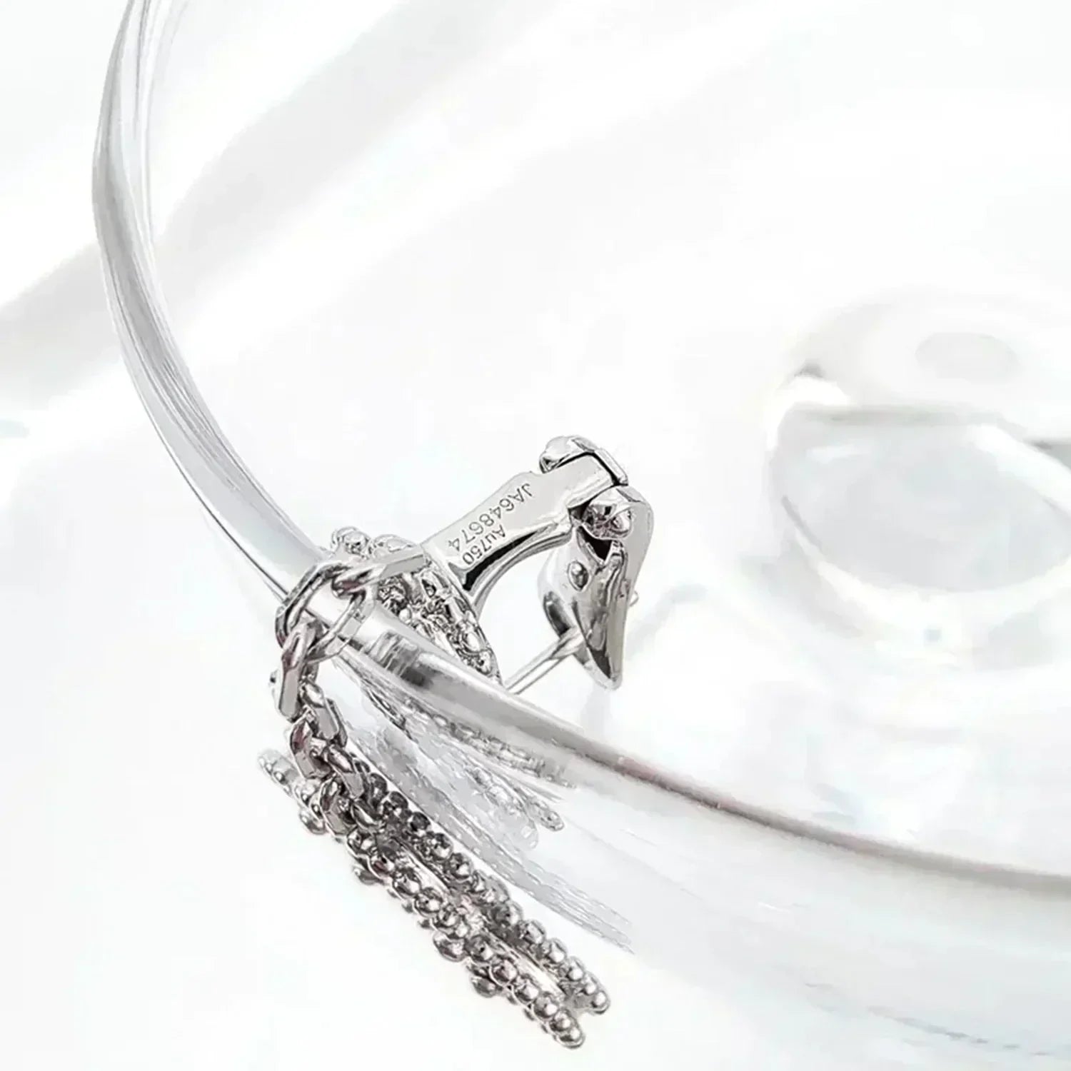 TimiCLOVER 2 MOTIFS  DIAMOND ONYX EARRINGS SILVER