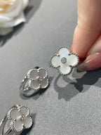 TimiCLOVER SILVER MOP DIAMOND RING