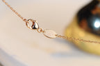 TimiJEUX MALACHITE 1 DIAMOND PINK GOLD NECKLACE