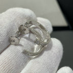 TimiLOVE DIAMOND SILVER HOOP EARRINGS