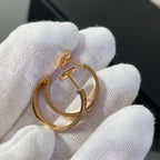 TimiLOVE DIAMOND PINK GOLD HOOP EARRINGS