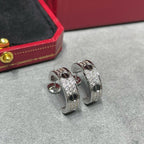 TimiLOVE CERAMIC DIAMOND PAVED SILVER EARRINGS