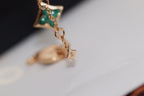 TimiSTAR AND SUN 4 MOTIF PINK GOLD MALACHITE BRACELET