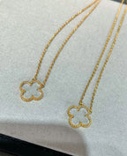 TimiCLOVER ROCK CRYSTAL ROSE GOLD NECKLACE