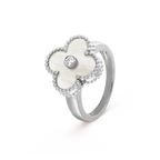TimiCLOVER SILVER MOP DIAMOND RING