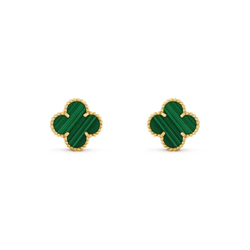 TimiCLOVER MEDIUM 1 MOTIFS MALACHITE  EARRINGS
