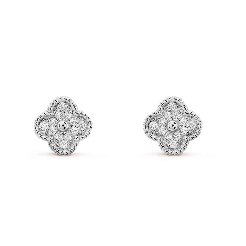 TimiCLOVER MINI DIAMOND STUD EARRINGS