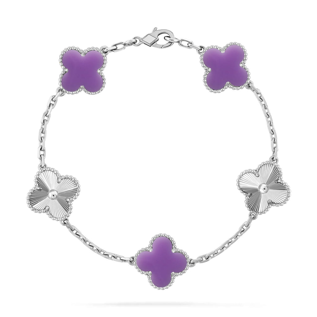 [Timi]New CLOVER 5 MOTIF LIGHT PURPLE BRACELET COLLECTION