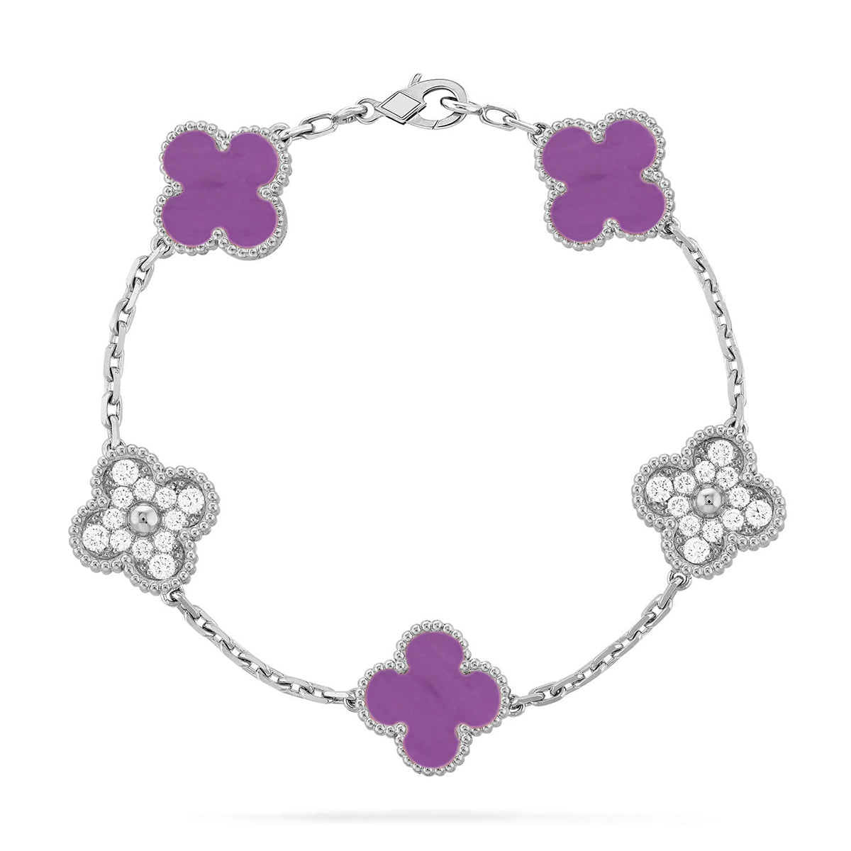[Timi]New  CLOVER 5 MOTIF VIOLET BRACELET COLLECTION
