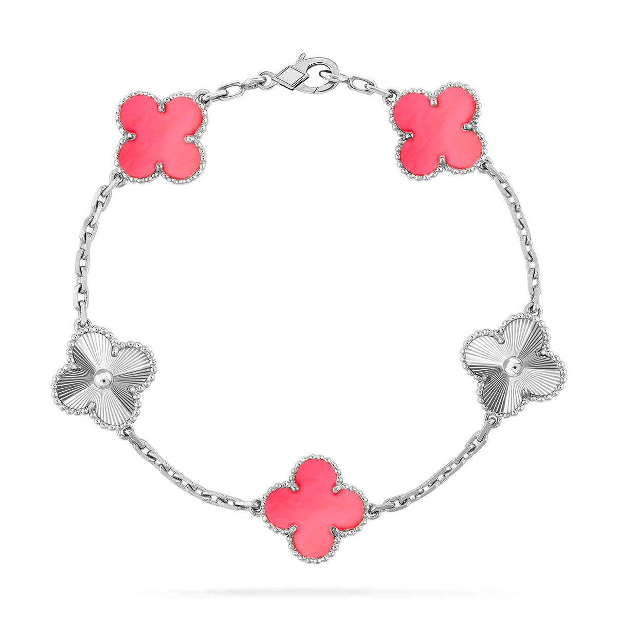 [Timi]New  CLOVER 5 MOTIFS  PINK MOP BRACELET COLLECTION