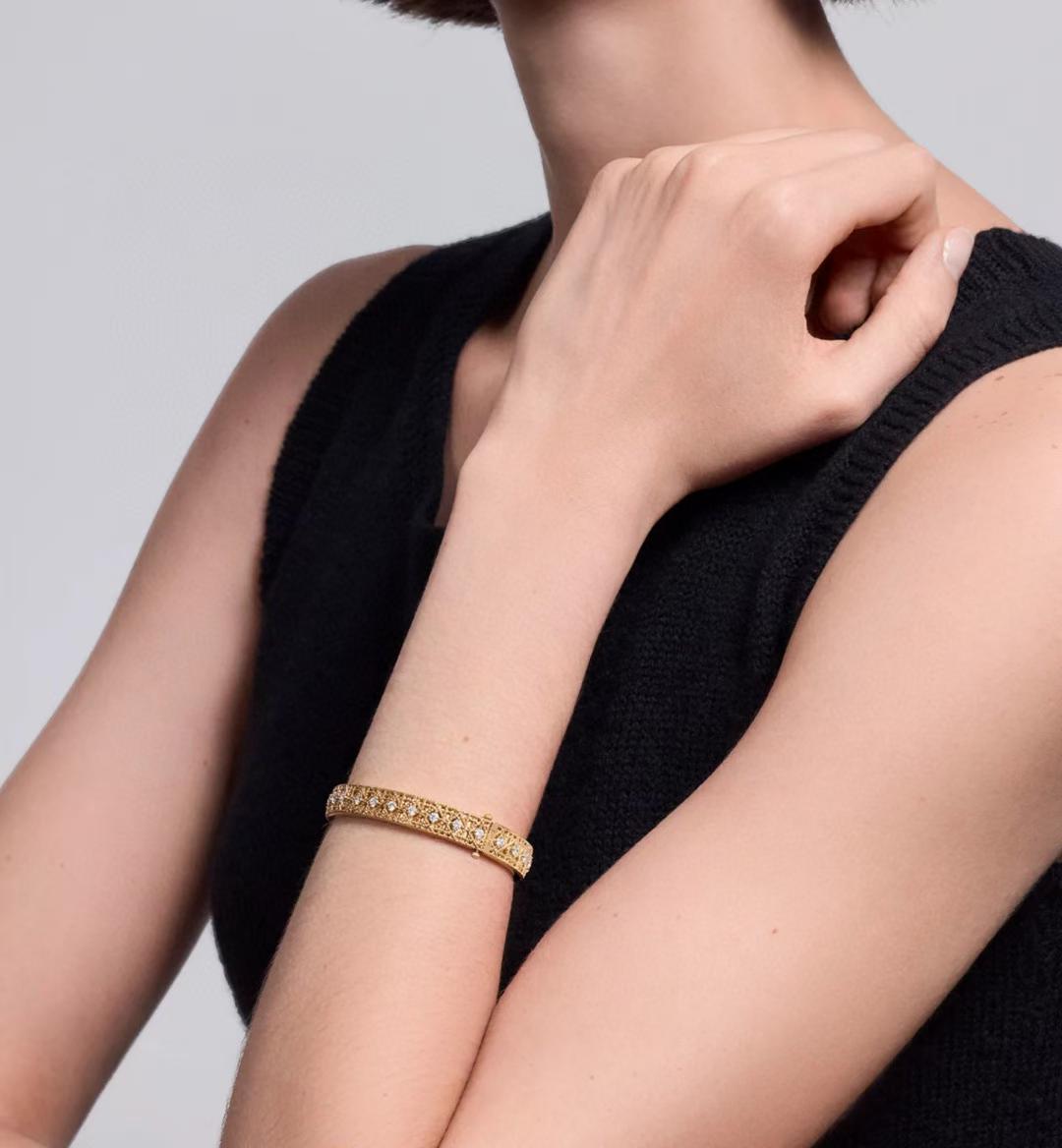 [Timi]2026 WOVEN-PATTERN BRACELET SET WITH FULL DIAMOND INLAY THREE-COLORS