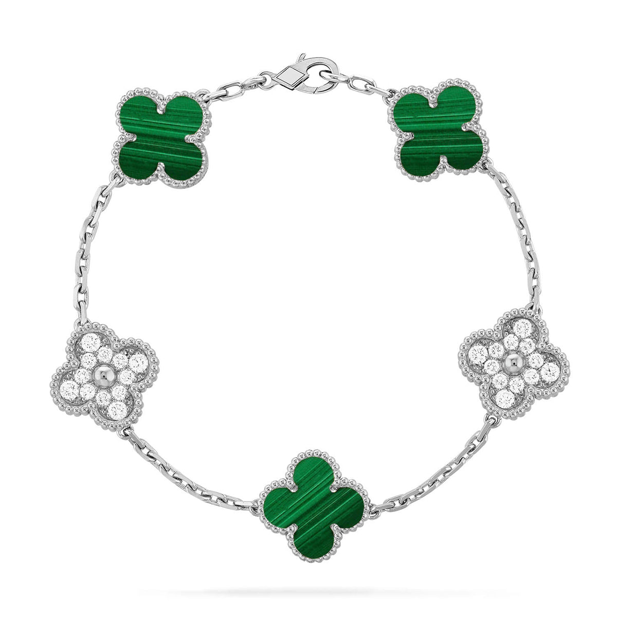 [Timi]New  CLOVER 5 MOTIF MALACHITE BRACELET COLLECTION
