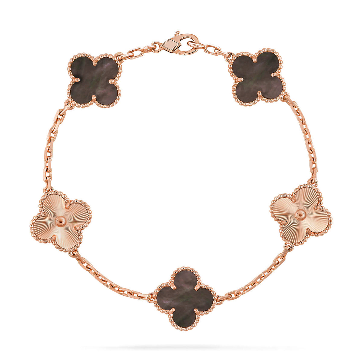 [Timi]New  CLOVER 5 MOTIF GRAY MOP BRACELET COLLECTION