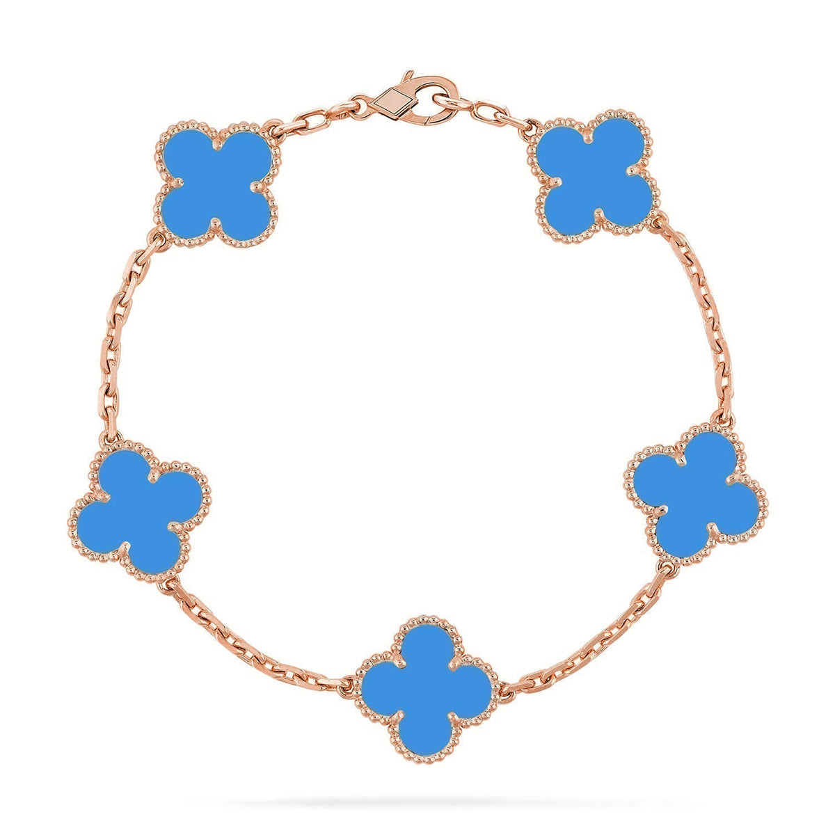 [Timi]New CLOVER 5 MOTIF BLUE AGATE BRACELET COLLECTION