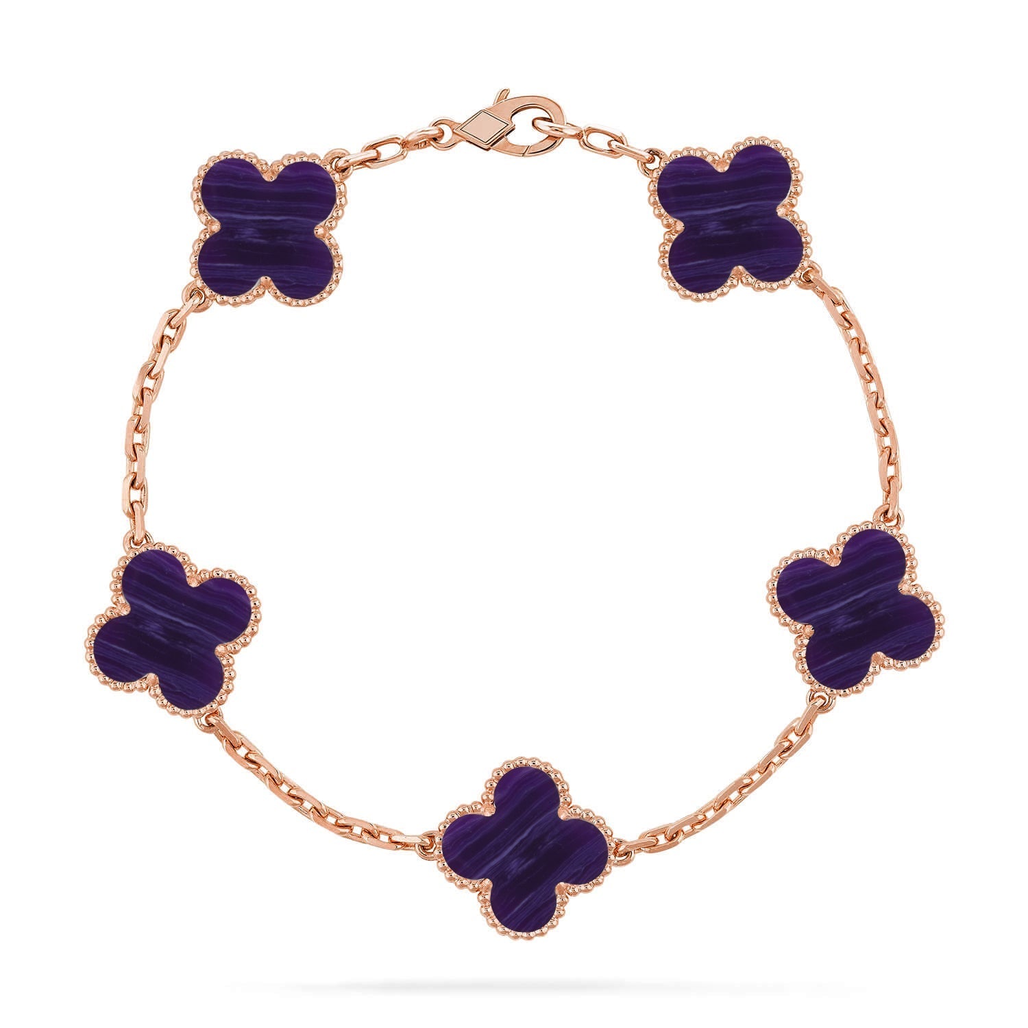 [Timi]New CLOVER 5 MOTIF PURPLE STRIPES BRACELET COLLECTION