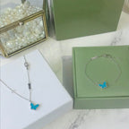 ¡®Timi¡¯BUTTERFLY TURQUOISE BUTTERFLY BRACELET SILVER