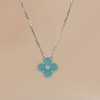 TimiCLOVER 15MM DIAMOND SVRES PORCELAIN  NECKLACE SILVER