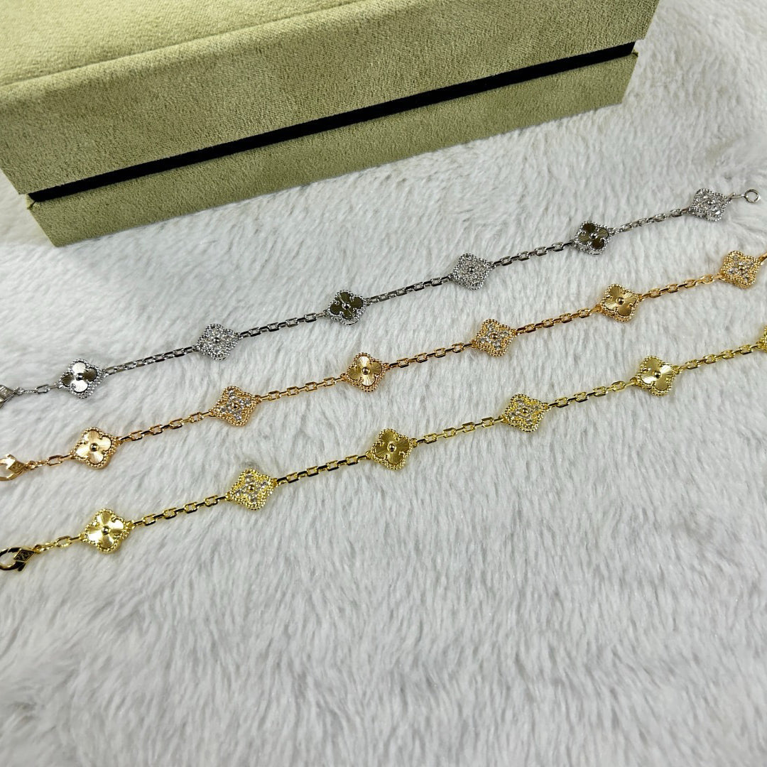 [¡®Timi¡¯]CLOVER 6 MOTIF DIAMOND LASER BRACELET